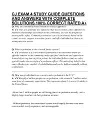 CJ EXAM 4 STUDY GUIDE QUESTIONS AND ANSWERS WITH COMPLETE SOLUTIONS 100% CORRECT RATED A+