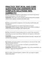 PRACTICE TEST RCAL AND CORE QUESTIONS AND ANSWERS WITH COMPLETE SOLUTIONS 100% CORRECT!!!