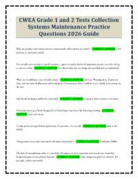 CWEA Grade 1 and 2 Tests Collection Systems Maintenance Practice Questions 2026 Guide