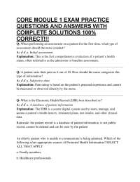 CORE MODULE 1 EXAM PRACTICE QUESTIONS AND ANSWERS WITH COMPLETE SOLUTIONS 100% CORRECT!!!