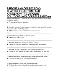 PRISONS AND CORRECTIONS CHAPTER 9 QUESTIONS AND ANSWERS WITH COMPLETE SOLUTIONS 100% COR