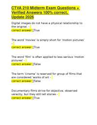 CTVA 210 Midterm Exam Questions + Verified Answers 100% correct, Update 2026