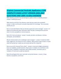 Virginia Commercial Pesticide Applicators CORE COMPLETE EXAM LATEST VERSION 2026-2027 QUES