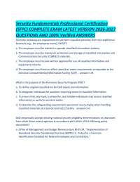Security Fundamentals Professional Certification (SFPC) COMPLETE EXAM LATEST VERSION 2026-