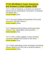 CTVA 309 Midterm Exam Questions and Answers (Latest Update 2026)