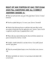RIGHT OF WAY PORTION OF QAC TEST EXAM 2025 FULL QUESTIONS AND ALL CORRECT ANSWERS GRADED A