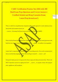 CADC Certification Practice Test 2026 with 300 Real Exam Prep Questions and Correct Answe