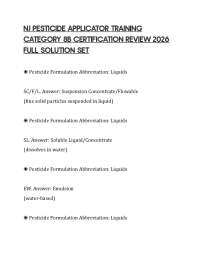 NJ PESTICIDE APPLICATOR TRAINING CATEGORY 8B CERTIFICATION REVIEW 2026 FULL SOLUTION SET