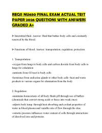 REGIS NU650 FINAL EXAM ACTUAL TEST PAPER 2026 QUESTIONS WITH ANSWERS GRADED A+