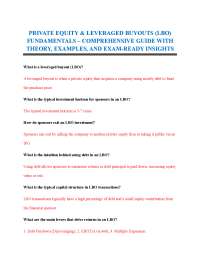 PRIVATE EQUITY & LEVERAGED BUYOUTS (LBO) FUNDAMENTALS – COMPREHENSIVE GUIDE WITH THEORY