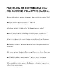 PSYCHOLOGY 255 COMPREHENSIVE EXAM 2026 QUESTIONS AND ANSWERS GRADED A+