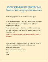 WGU D196 OA EXAM / FINANCIAL AND MANAGERIAL D196 WGU OBJECTIVE ASSESSMENT 2026/2027 ALL C