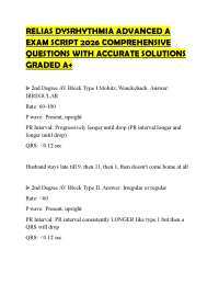 RELIAS DYSRHYTHMIA ADVANCED A EXAM SCRIPT 2026 COMPREHENSIVE QUESTIONS WITH ACCURATE SOLUT