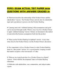 PSPO 1 EXAM ACTUAL TEST PAPER 2026 QUESTIONS WITH ANSWERS GRADED A