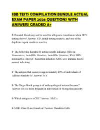 SBB TESTS COMPILATION BUNDLE ACTUAL EXAM PAPER 2026 QUESTIONS WITH ANSWERS GRADED A+