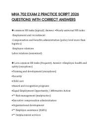 MHA 702 EXAM 2 PRACTICE SCRIPT 2026 QUESTIONS WITH CORRECT ANSWERS