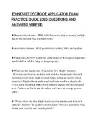 TENNESSEE PESTICIDE APPLICATOR EXAM PRACTICE GUIDE 2026 QUESTIONS AND ANSWERS VERIFIED