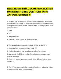 REGIS NU650 FINAL EXAM PRACTICE TEST BANK 2026 TESTED QUESTIONS WITH ANSWERS GRADED A+