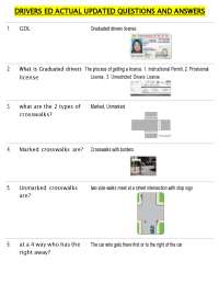 DRIVERS ED ACTUAL UPDATED QUESTIONS AND ANSWERS