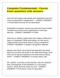 Computer Fundamentals - Course Exam questions with answers