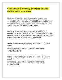 computer security fundamentals Exam with answers