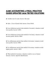 AAMI ACCOUNTING 2 FINAL PRACTICE GUIDE UPDATED 2026 TESTED SOLUTIONS