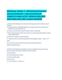 Marketing, Chapter 3 - Marketing Environment (microenvironment + macroenvironment) COMPLET