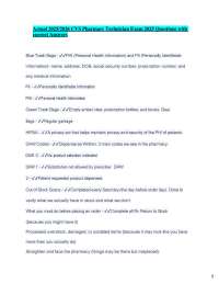 Actual 2025/2026 CVS Pharmacy Technician Exam 2025 Questions with correct Answers Blue Tra
