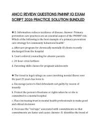 ANCC REVIEW QUESTIONS PMHNP IQ EXAM SCRIPT 2026 PRACTICE SOLUTION BUNDLED
