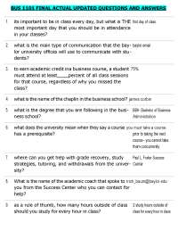 BUS 1101 FINAL ACTUAL UPDATED QUESTIONS AND ANSWERS