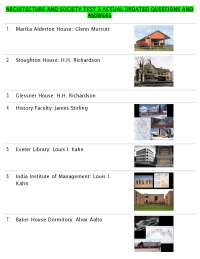 ARCHITECTURE AND SOCIETY TEST 3 ACTUAL UPDATED QUESTIONS AND ANSWERS