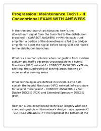 Progression- Maintenance Tech I - II Conventional EXAM WITH ANSWERS