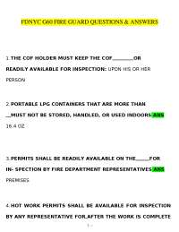 FDNY G60 Fire Guard Exam Questions & Answers 2026 (PDF) | Verified