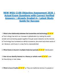NEW WGU C100 Objective Assessment 2026 | Actual Exam Questions with Correct Verified Ans