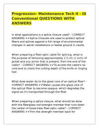 Progression- Maintenance Tech II - III Conventional QUESTIONS WITH ANSWERS