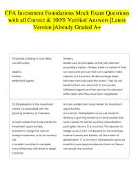 CFA Investment Foundations Mock Exam Questions with all Correct & 100% Verified Answers |
