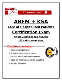 ABFM Care of Hospitalized Patients Exam 2026 (PDF) | KSA | Family Medicine