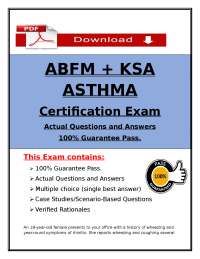 ABFM Asthma Certification Exam 2026 (PDF) | KSA | Family Medicine