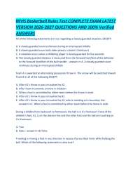 NFHS Basketball Rules Test COMPLETE EXAM LATEST VERSION 2026-2027 QUESTIONS AND 100% Verif