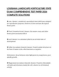 LOUISIANA LANDSCAPE HORTICULTURE STATE EXAM COMPREHENSIVE TEST PAPER 2026 COMPLETE SOLUTIO
