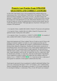 Property Law Practice Exam UPDATED QUESTIONS AND CORRECT ANSWERS
