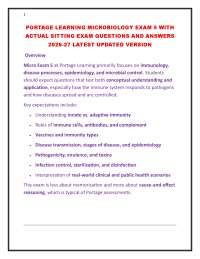 PORTAGE LEARNING MICROBIOLOGY EXAM 5 WITH ACTUAL SITTING EXAM QUESTIONS AND ANSWERS 2026