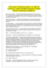 CFA Level 1 Practice Exam 1.2 with all Correct & 100% Verified Answers |Latest Version |Al