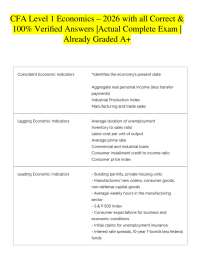 CFA Level 1 Economics – 2026 with all Correct & 100% Verified Answers |Actual Complete Exa