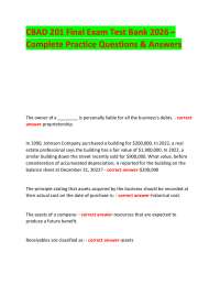 CBAD 201 Final Exam Test Bank 2026 – Complete Practice Questions & Answers