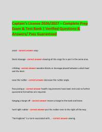 Captain’s License 2026/2027 – Complete Prep Exam & Test Bank | Verified Questions & Answe