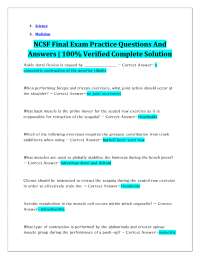 NCSF Final Exam Practice Questions And Answers - 100% Verified Complete Solution