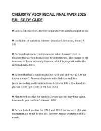 CHEMISTRY ASCP RECALL FINAL PAPER 2026 FULL STUDY GUIDE