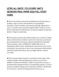 LETRS ALL UNITS 1 TO 8 EVERY UNIT’S SESSIONS FINAL PAPER 2026 FULL STUDY GUIDE