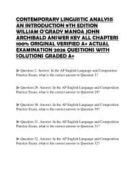 CONTEMPORARY LINGUISTIC ANALYSIS AN INTRODUCTION 9TH EDITION
